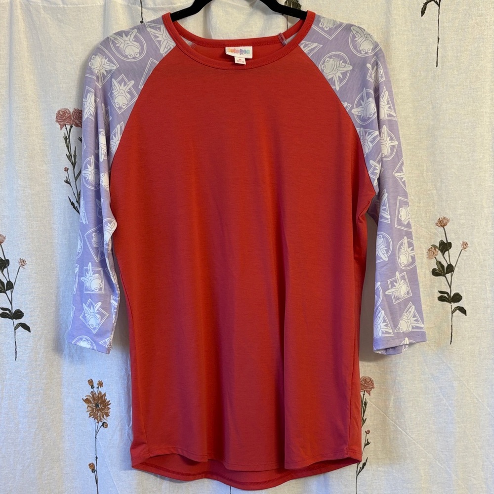 LuLaRoe Red Crewneck Shirt-Muppets Print